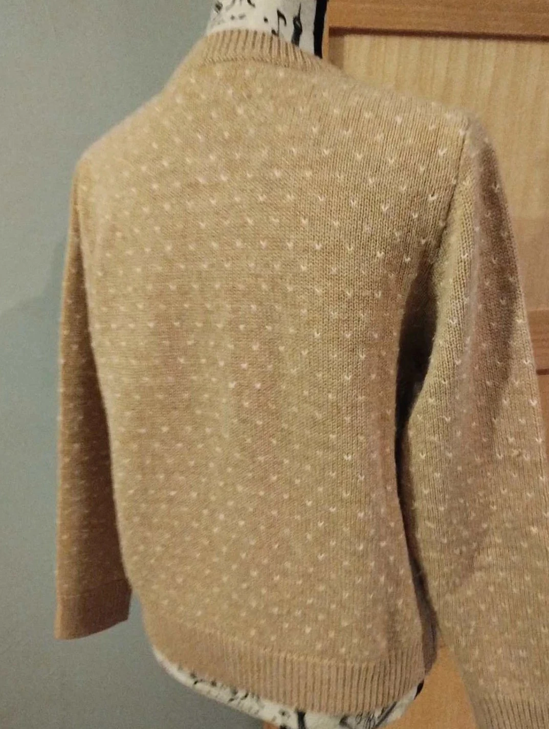 Cardigan feminino, marrom claro, lã/caxemira/mohair, Galeries Lafayette, XS – photo 4